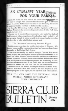 Sierra Club Bulletin 1954 Vol 39 No 1 January cover